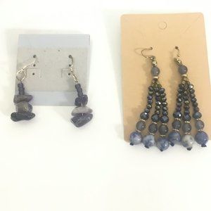 Amethyst Cystal Dangle Bead Earrings Bundle